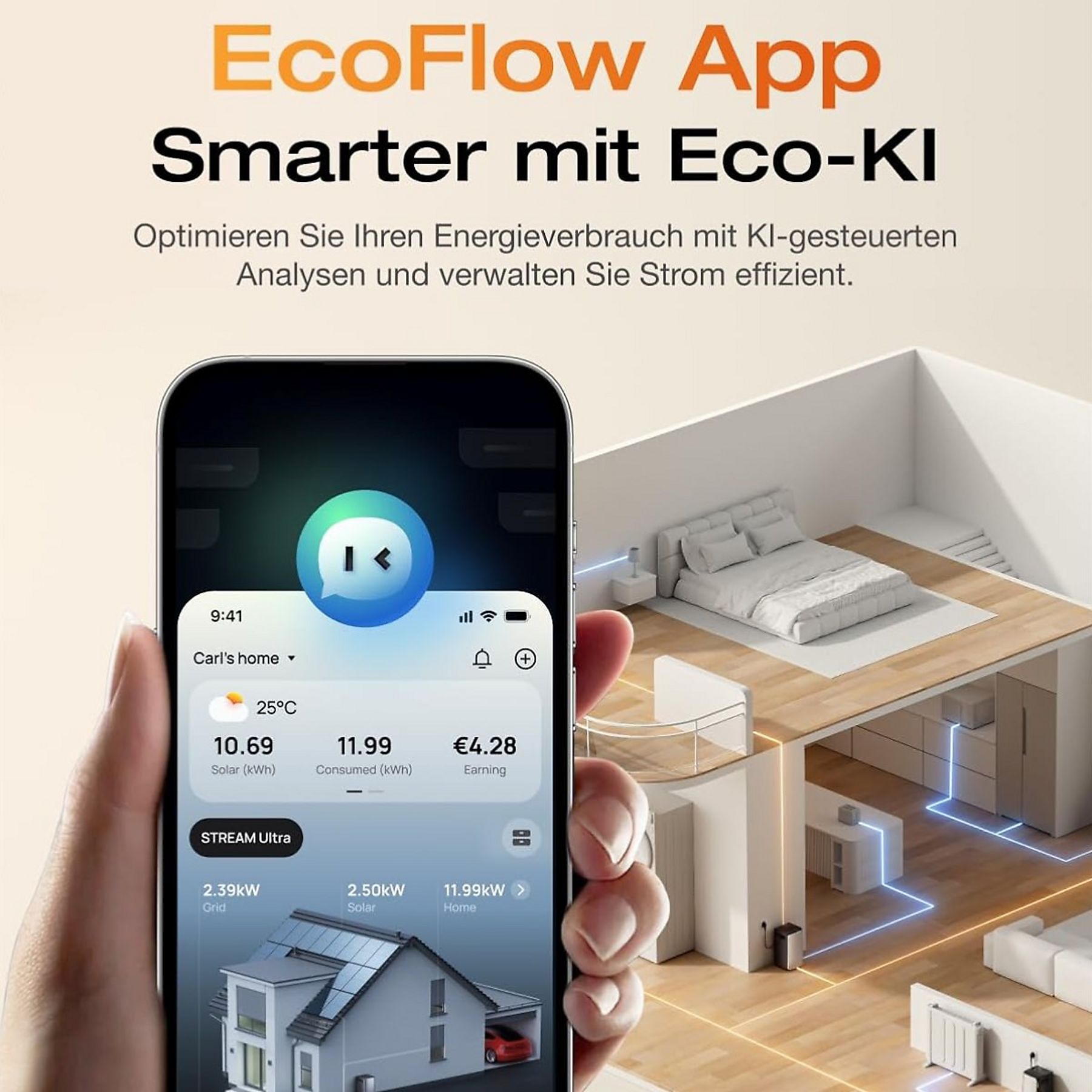 ECOFLOW STREAM Ultra und 5×AC Pro, Kabel, intelligenter Zähler, Solarbatterie, schwarz – Bild 8